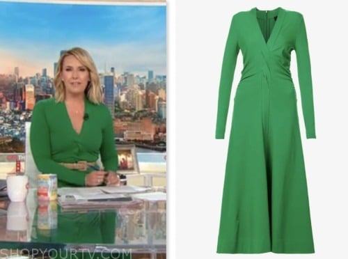 CNN This Morning: July 2023 Poppy Harlow's Green Twist Front Maxi Dress ...