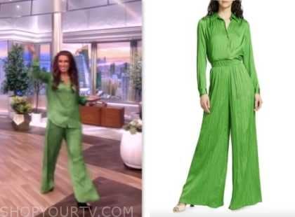 The View: July 2023 Alyssa Farah Griffin's Green Satin Shirt and Pants ...