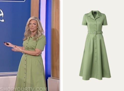 Fox and Friends: July 2023 Janice Dean's Green Midi Shirt Dress | Shop ...