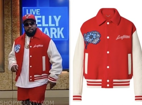 WornOnTV: Big Boi's red varsity jacket on Live with Kelly and Mark