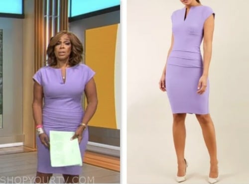 CBS Mornings: July 2023 Gayle King's Lilac Purple Sheath Dress | Shop ...