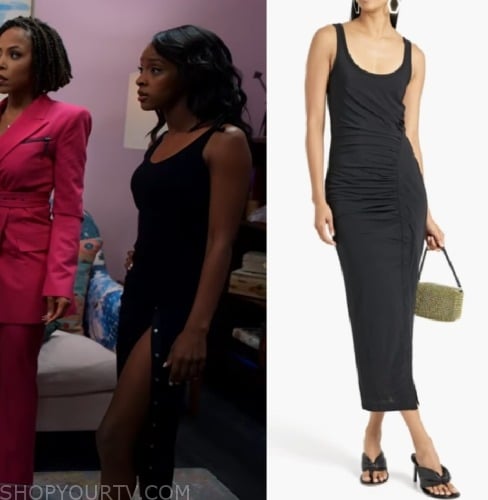 Sistas: Season 6 Episode 8/9 Karen's Black Button Side Midi Dress ...