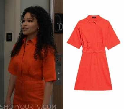 General Hospital: May 2023 Portia's Orange Belted Dress | Shop Your TV