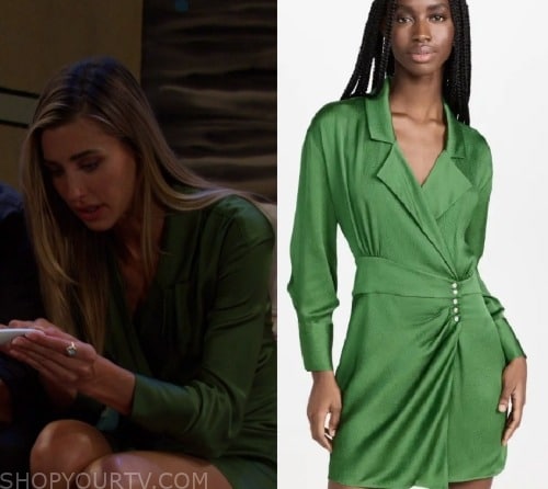 Days of Our Lives: July 2023 Sloan's Green Wrap Dress | Shop Your TV