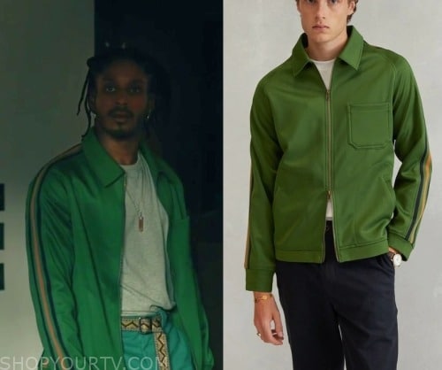 Champion: Season 1 Episode 8 Laurent's Green Zip jacket | Shop Your TV