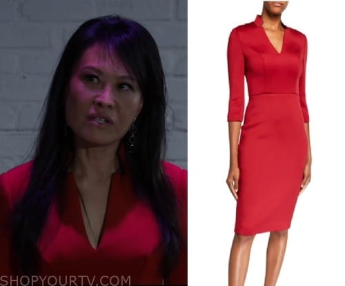 General Hospital: May 2023 Lydia's Red V Neck Dress | Shop Your TV