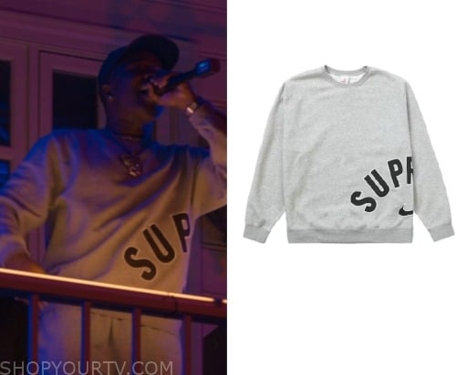 Supreme Big Arc Crewneck Heather Grey Crew Neck Sweatshirt,