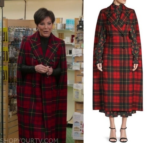 The Kardashians: Season 3 Episode 10 Kris' Plaid Cape Coat | Shop Your TV