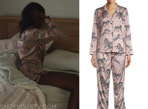 Real Housewives of New York City: Season 14 Episode 2/3 Ubah's Pink & Zebra  Print Silk Pajamas