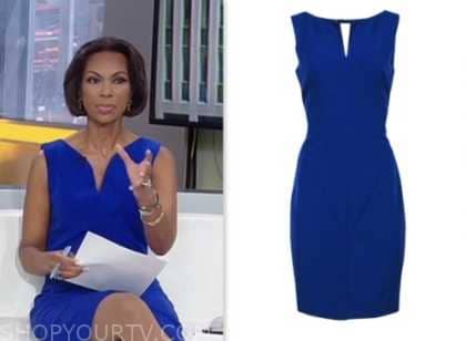 Outnumbered: July 2023 Harris Faulkner's Blue Sheath Dress | Shop Your TV