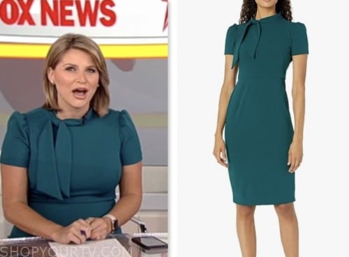 Fox and Friends: July 2023 Janice Dean's Blue Twist Neck Dress | Shop ...