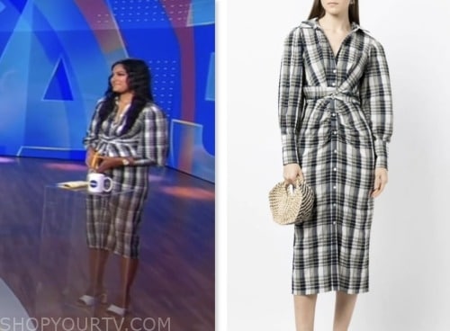 Good Morning America: August 2023 Reena Roy's Plaid Midi Shirt Dress ...