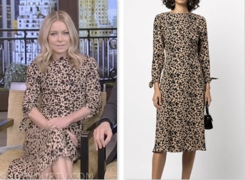 Live with Kelly and Mark: August 2023 Kelly Ripa's Tan and Black Dot ...