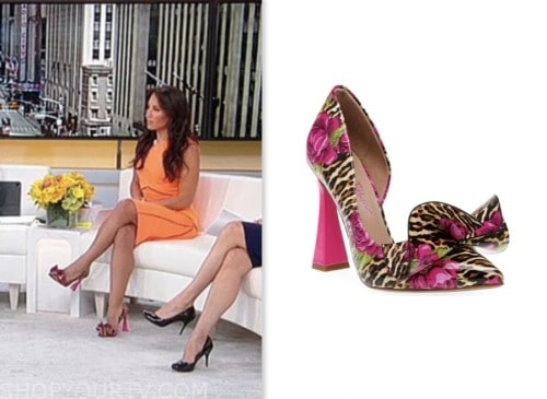 Outnumbered: August 2023 Emily Compagno's Leopard Floral Bow Heels ...