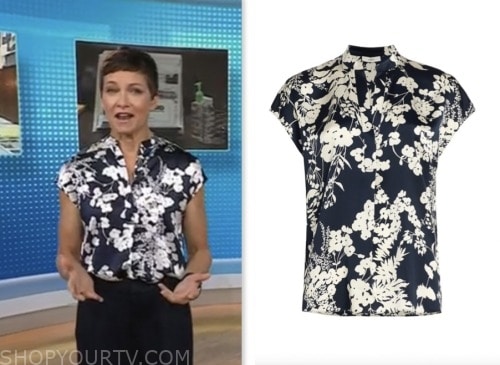 The Today Show: August 2023 Stephanie Gosk's Navy Blue and White Floral ...