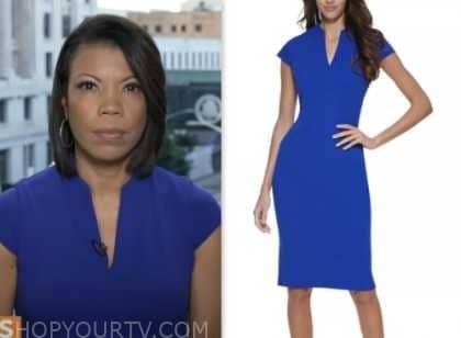 CBS Mornings: August 2023 Nikole Killion's Blue Sheath Dress | Shop Your TV