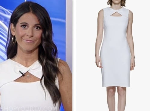 NEW CALVIN KLEIN MOTO STYLE WHITE SHEATH DRESS