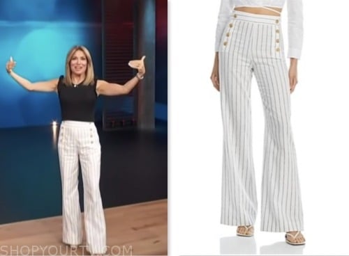 Access Hollywood: August 2023 Kit Hoover's Ivory Striped Button Front ...