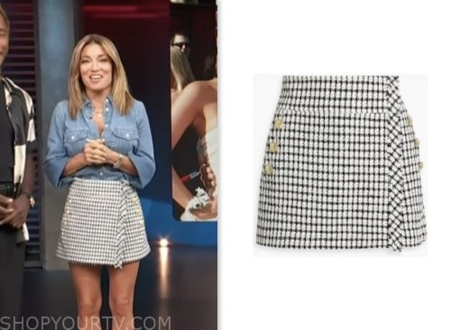 Access Hollywood: August 2023 Kit Hoover's Tweed Check Skirt Skort ...