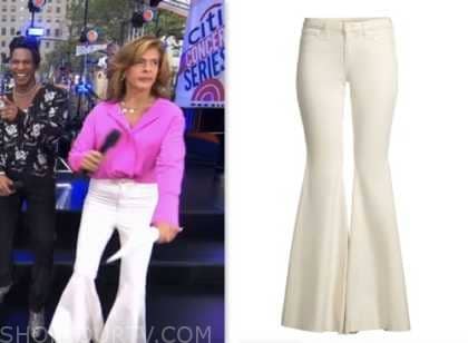 The Today Show: August 2023 Hoda Kotb's Ivory Flare Jeans Pants | Shop ...