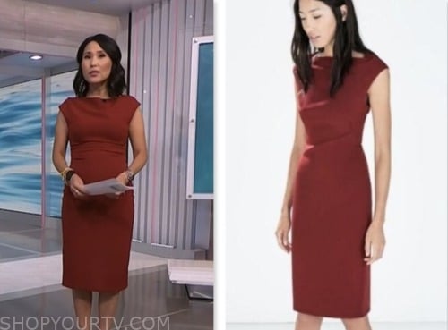 NBC News Daily: August 2023 Vicky Nguyen's Burgundy Red Boatneck Sheath ...