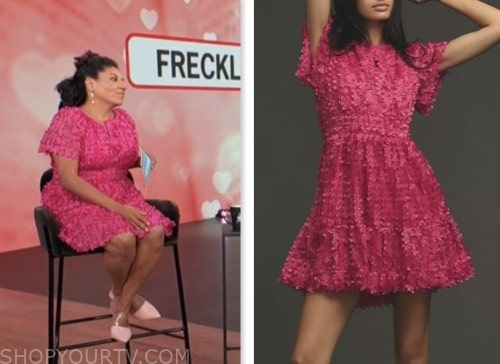 Access Daily: August 2023 Damona Hoffman's Pink Floral Applique Dress ...