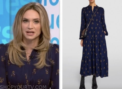 NBC News Daily: August 2023 Ellison Barber's Navy Blue Printed Dress ...