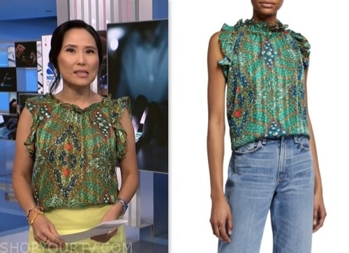 NBC News Daily: August 2023 Vicky Nguyen's Green Floral Top | Shop Your TV
