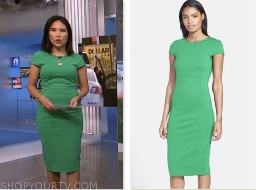 NBC News Daily: August 2023 Vicky Nguyen's Green Cap Sleeve Sheath ...