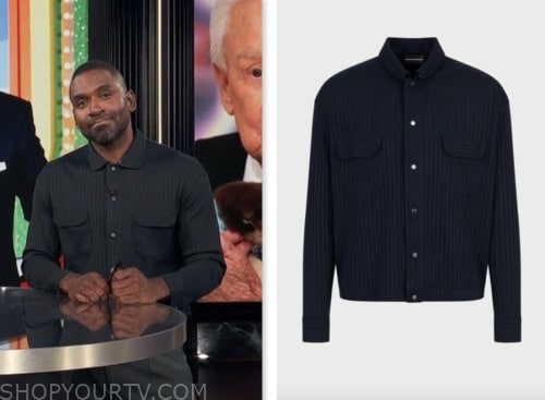 E! News: August 2023 Justin Sylvester's Navy Blue Pocket Front Shirt ...