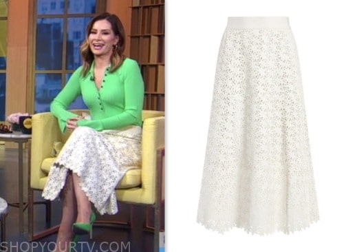 Good Morning America: August 2023 Rebecca Jarvis's Ivory Floral Lace ...