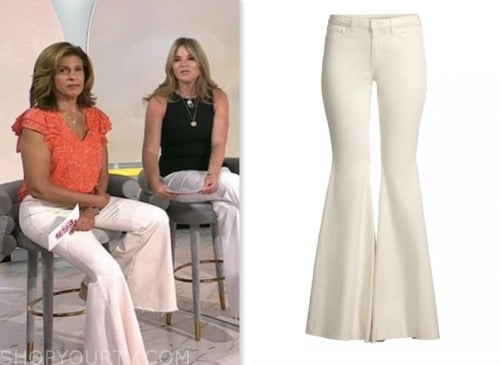 The Today Show: August 2023 Hoda Kotb's Ivory Flare Jeans Pants | Shop ...