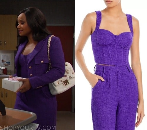 Days of Our Lives: August 2023 Chanel's Purple Bustier Top | Shop Your TV