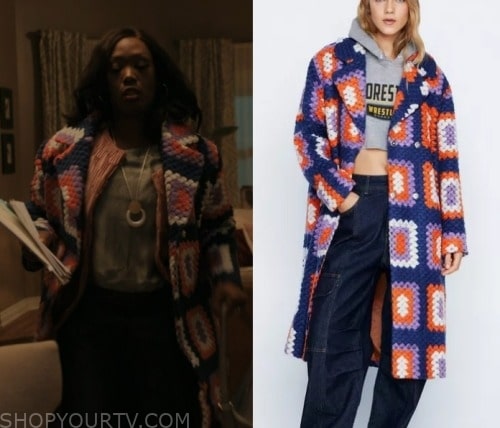 The Chi: Season 6 Episode 1 Deja's Crochet Knit Coat | Shop Your TV