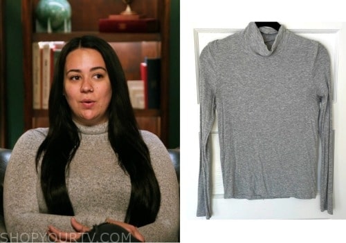 Claim to Fame: Season 2 Episode 7 Karsyn's Grey Marl Mockneck Sweater ...