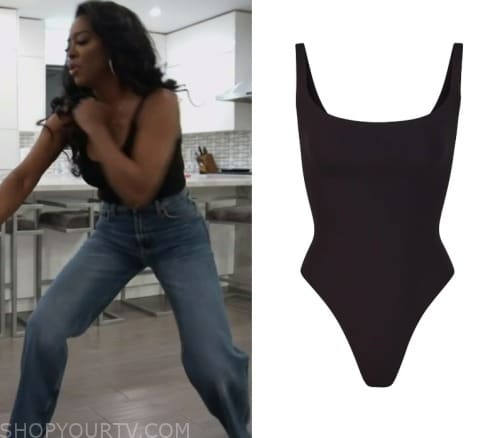 Skims Fits Everybody Square Neck Bodysuit worn by Kenya Moore as