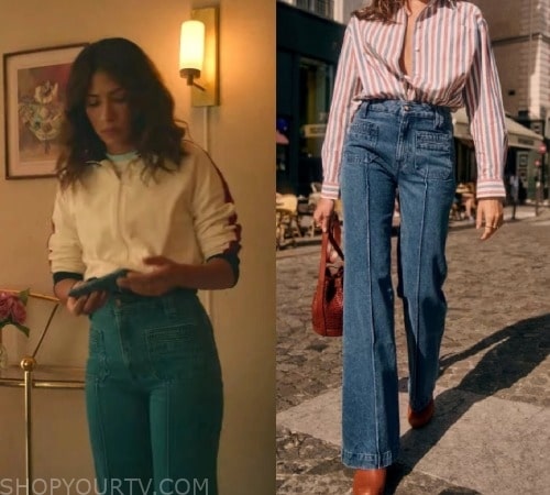 Zara High-Waisted Zw Marine Straight Jeans worn by Erin Carter (Evin Ahmad)  as seen in Who Is Erin Carter? (S01E01)