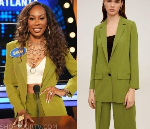 Celebrity Family Feud: Season 10 Episode 5 Sanya's Olive Greeen Suit ...