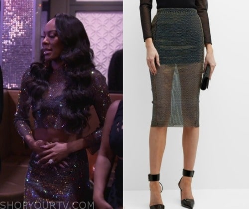 Louis Vuitton Neon Mahina Monogram Fitted Dress worn by Kandi Burruss as  seen in The Real Housewives of Atlanta (S14E08)