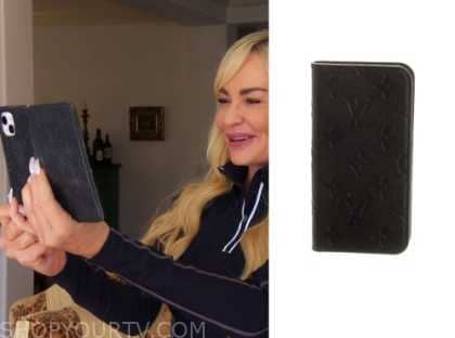 Black Emboss LV Wallet iPhone Case