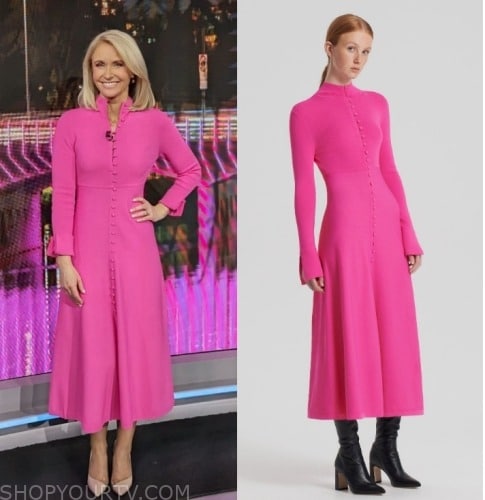 9 News (AU): August 2023 Livina Nixon's Pink Button Front Dress | Shop ...