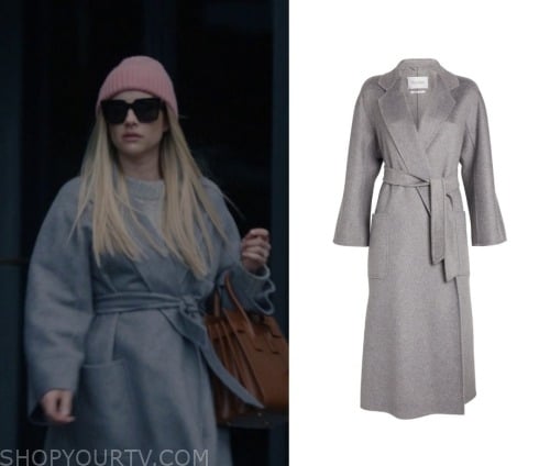 American Horror Story: Season 12 Episode 1 Anna's Grey Wrap Wool Coat ...