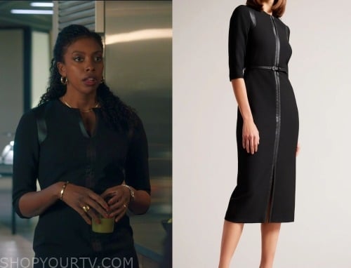 Billions: Season 7 Episode 6 Kate's Leather Panel Trim Dress | Shop Your TV