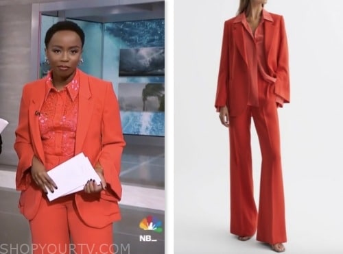 NBC News Daily: August 2023 Zinhle Essamuah's Red Blazer and Pant Suit ...