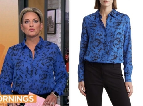 CBS Mornings: September 2023 Jamie Yuccas's Blue Floral Shirt | Shop ...