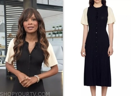 Access Hollywood: August 2023 Zuri Hall's Black and Ivory Two Tone Midi ...