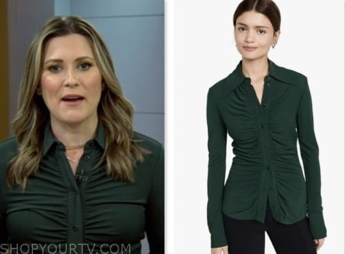 The Today Show: September 2023 Erin McLaughlin's Green Ruched Long ...