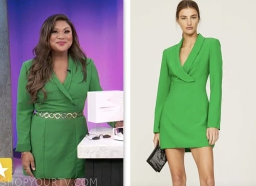 Access Daily: September 2023 Jenn Chan's Green Wrap Blazer Dress | Shop ...