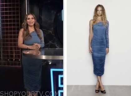 E! News: September 2023 Carolina Bermudez's Blue Organza One Sleeve ...