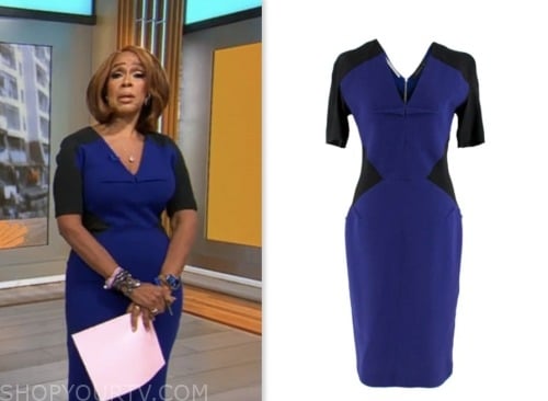 CBS Mornings: September 2023 Gayle King's Blue and Black Colorblock ...